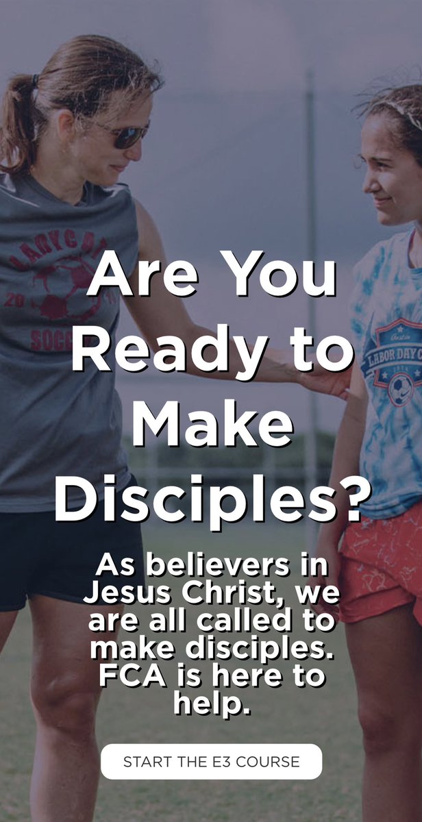 As followers of Jesus, we have been called to make disciples: “Therefore, go and make disciples of all nations…” (Matt. 28:19a). Did you know that FCA has a FREE resource, called E3, that can teach you how to make disciples? Visit fca.org/e3