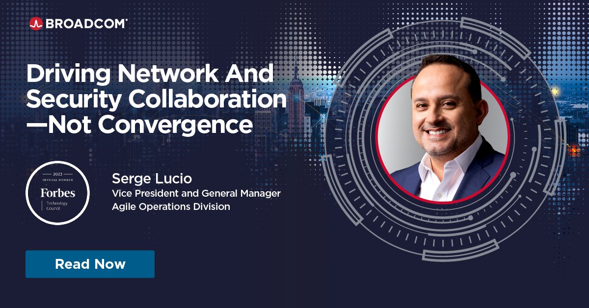 Should traditionally separate SOCs and NOCs converge? While there is some overlap, the teams clearly have different priorities & expertise. Accelerate collaboration vs convergence. @Broadcom VP/GM of AOD, @Serge Lucio, explains how @Forbes: tinyurl.com/42ms84wv #NetOps #SDWAN