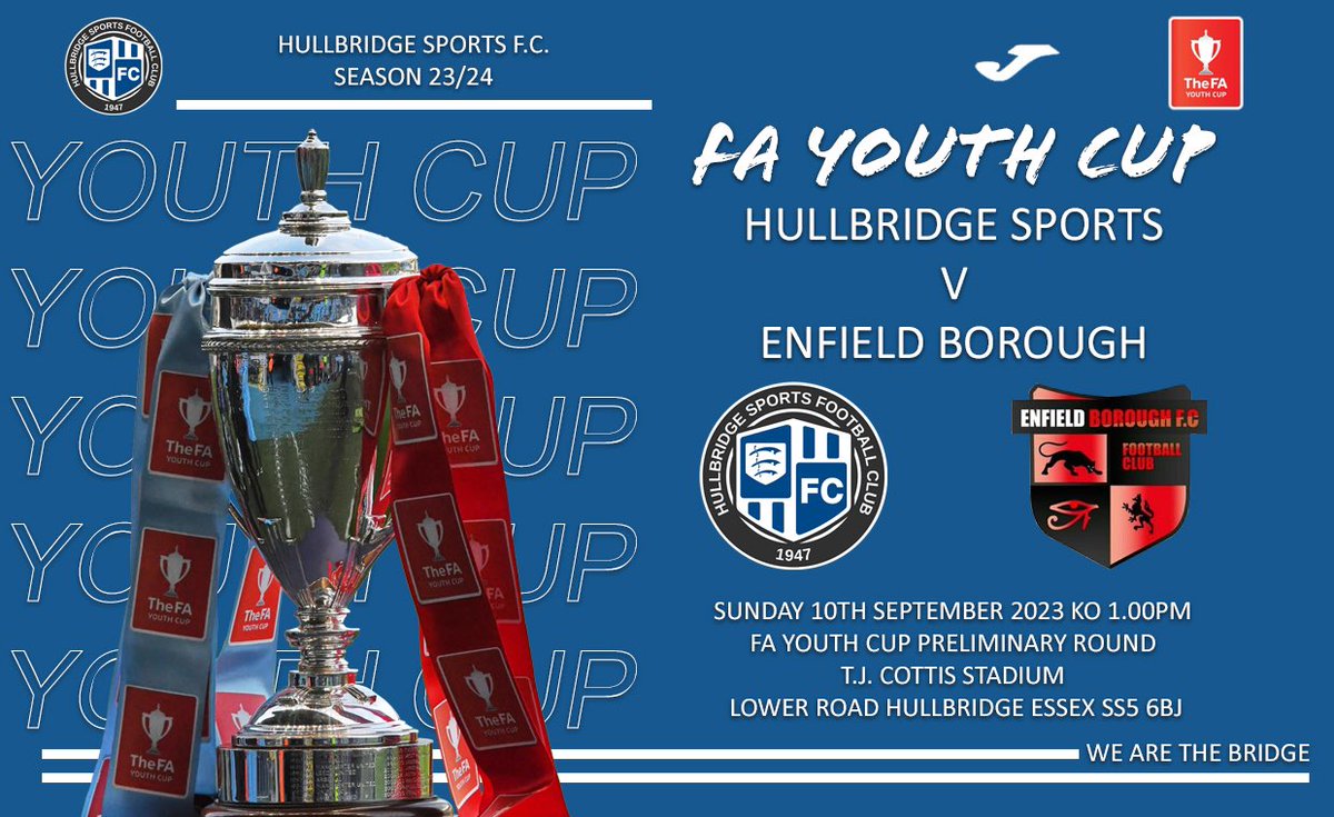 HullbridgeFC's tweet photo. The fa youth cup comes to @TJCottis stadium on Sunday 

Come along and cheer on the young Bridge Boys. https://t.co/Ui0CqKIJLP