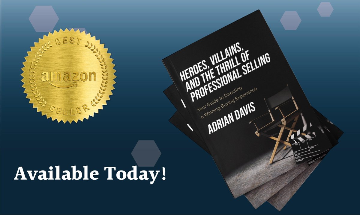 TheAdrianDavis's tweet photo. Today, I've released my latest book, "Heroes, Villains, and the Thrill of Professional Selling."  We have already hit the Amazon Best Seller's List in Sales &amp; Selling Techniques Categories. I would like to thank everyone who pre-ordered their copy!

https://t.co/M7xP9xAewJ https://t.co/qWqUA1TLPR