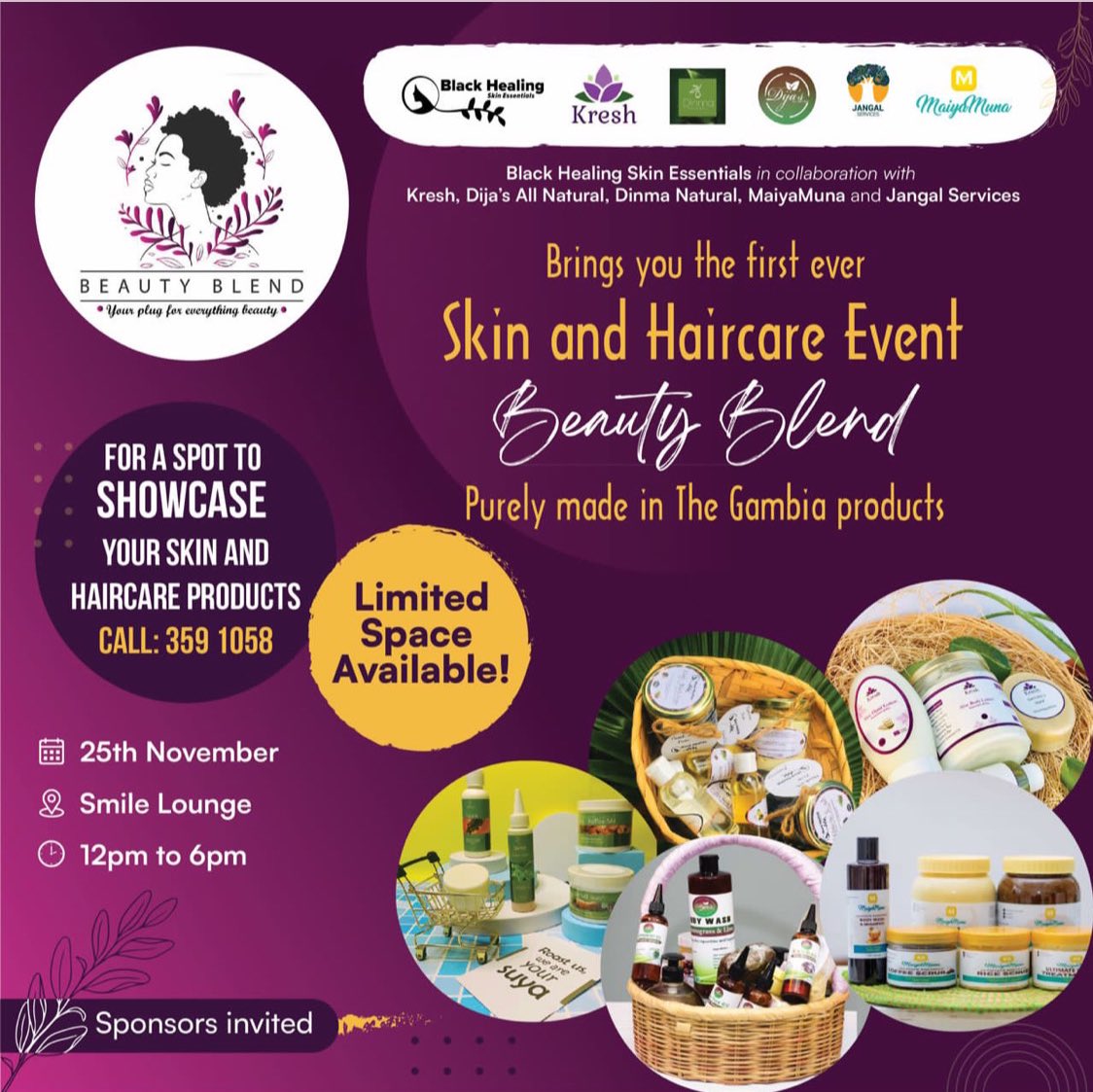 Welcome to an exclusive skin and hair event that will bring together vendors that make or sell *Made in The Gambia* 🇬🇲 products and to have vendors and customers connect on a more personal level. Please share