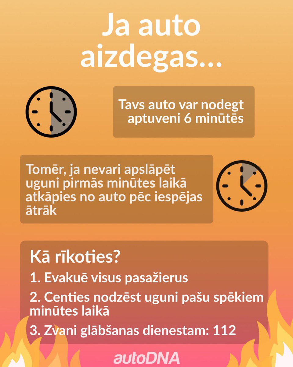 autoDNA_lv's tweet photo. Vidēji gada laikā Latvijā nodeg ap 600 automašīnu! Kā rīkoties ja automašīna aizdegas? #autoDNA https://t.co/l1TWpHNWzz https://t.co/X0KWy005YF