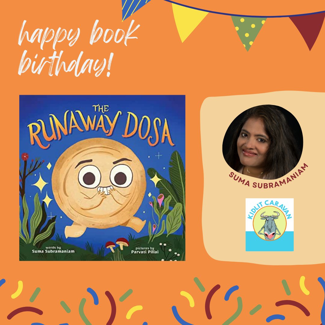 We are celebrating THE RUNAWAY DOSA'S book birthday today. Join us in wishing this delicious retelling of The Gingerbread Man. Written by @suma_v_s and art by Paravati Pillai