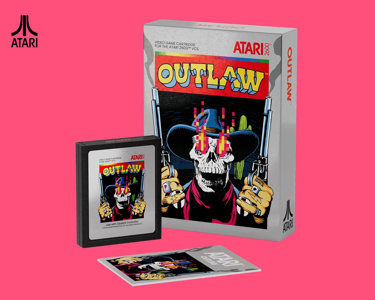 Do you have the fastest joystick reflexes in the Wild West? Atari XP is bringing back the thrill of the frontier with Limited Edition Outlaw cartridges fully playable on Atari 2600 and 2600+ consoles. Pre-order for a limited time at: link.atari.com/Outlaw