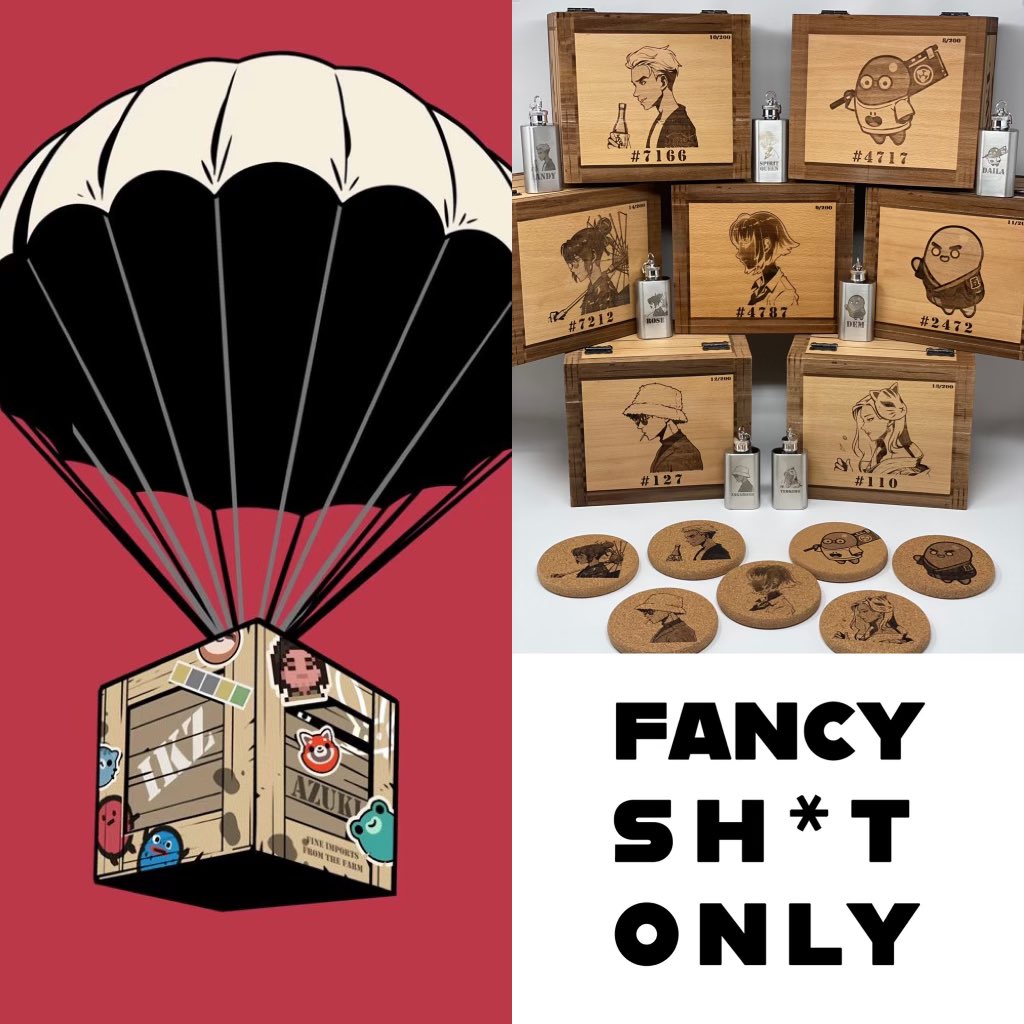 YutoCollective's tweet photo. When we started brainstorming for drop 1, we had one goal in mind: Fancy sh*t only and what better way than to create a physical tangible product inspired by @azuki ‘s iconic airdrop crate. 
 
Calling all Azuki, Elemental or Beanz this is the last call for our carefully curated drop 1. Please fill out the typeform below or DM us so we can get you situated. ⛩️