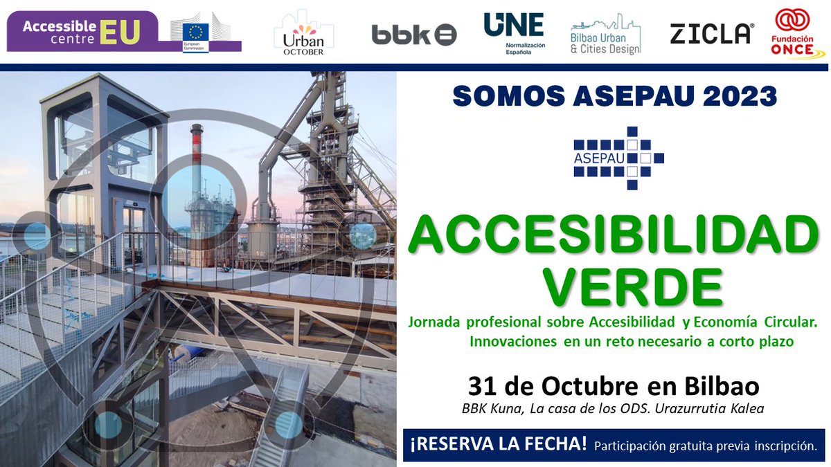 ASEPAU Accesibilidad (@asepau) on Twitter photo Por fín ya está aquí.
Encuentro SOMOS ASEPAU 2023, para todos los profesionales de la accesibilidad a nivel nacional. Consulta toda la info en: asepau.org/somos-asepau-2…
¡Te esperamos!
con #accessibleEU <a href="/BilbaoUrban/">Bilbao Urban & Cities Design</a> <a href="/NormasUNE/">UNE Asociación Española de Normalización</a> <a href="/bbk/">BBK</a> <a href="/ziclasolutions/">ZICLA</a> <a href="/Fundacion_ONCE/">Fundación ONCE</a> <a href="/Accessibilitas_/">Accessibilitas</a> Por fín ya está aquí.
Encuentro SOMOS ASEPAU 2023, para todos los profesionales de la accesibilidad a nivel nacional. Consulta toda la info en: asepau.org/somos-asepau-2…
¡Te esperamos!
con #accessibleEU <a href="/BilbaoUrban/">Bilbao Urban & Cities Design</a> <a href="/NormasUNE/">UNE Asociación Española de Normalización</a> <a href="/bbk/">BBK</a> <a href="/ziclasolutions/">ZICLA</a> <a href="/Fundacion_ONCE/">Fundación ONCE</a> <a href="/Accessibilitas_/">Accessibilitas</a>