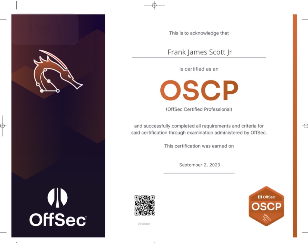 @HackSpaceCon @offsectraining And we have our first successful OSCP certified @hackredcon beta cohort member! Congrats @TuxShellz So proud of you James.