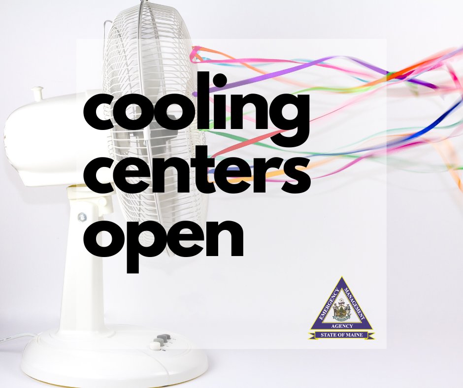 Some cooling centers are opening up around the state. Check on your neighbors and let them know places they can go to cool off if need be. maine.gov/mema/response-…