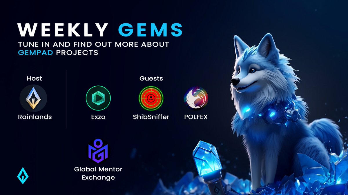 gempad_app's tweet photo. 💎 WEEKLY GEMS ANNOUNCEMENT 💎

Another Weekly #Gems session will take place tomorrow!💎

⏰ Time and date: 6th of September 3pm UTC 
🔶 Venue: https://t.co/JzgZQ9jnCH

The projects on the hot seat are: 
@Exzo_Network
@Shibsniffer
@POLFEX_PFX
@GlobalMentor_E

#DeFi #Web3 https://t.co/h7z1JchMXK