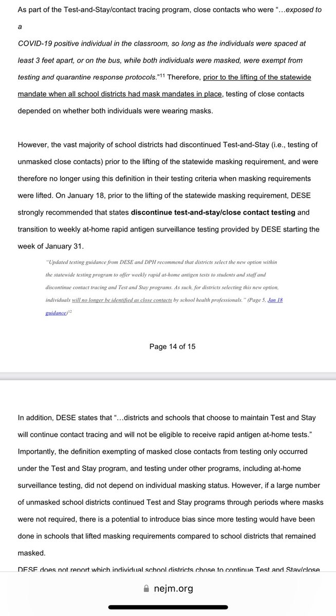 Our NEJM study showed school mask mandates *reduce* COVID illness & absences. Others disagreed