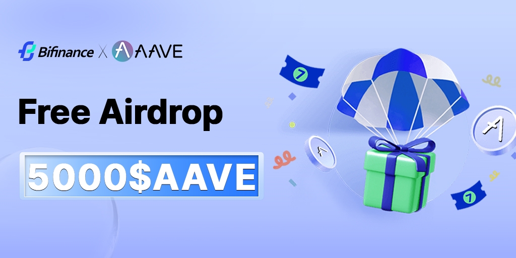 #AAVE #Airdrop #Giveaways 
🎁 5$-262$ Airdrop for NewUser
⏰Time: Sep 6th-11th(UTC+8)

Task:
✅Fo&amp;❤️&amp;RT get 1$ 
✅Join TG, and send( #I_Love_Bifinance ) get 1$
✅Trade≥100$ get 3$ $AAVE
≥1,000$ get 5$
≥10,000$ get 26$
≥100,000$ get 260$
✅Fill form:forms.gle/UDjcyy8sVeKUby…