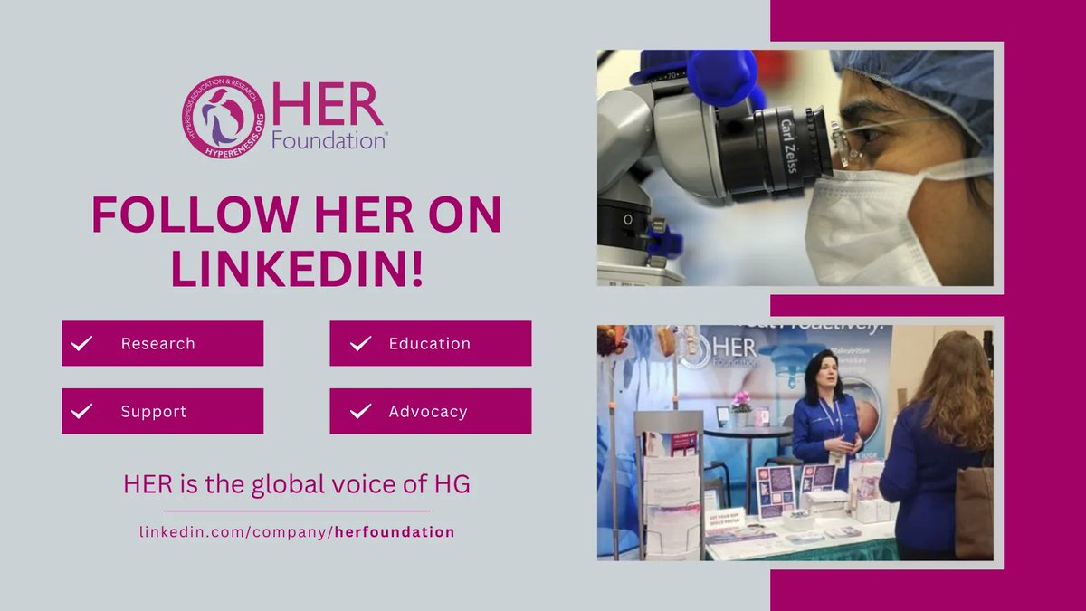 The HER Foundation is the global voice of #hyperemesisgravidarum. Stay connected with our research, education, support, and advocacy for HG by following us on LinkedIn #LinkedIn #obgyn linkedin.com/company/herfou…