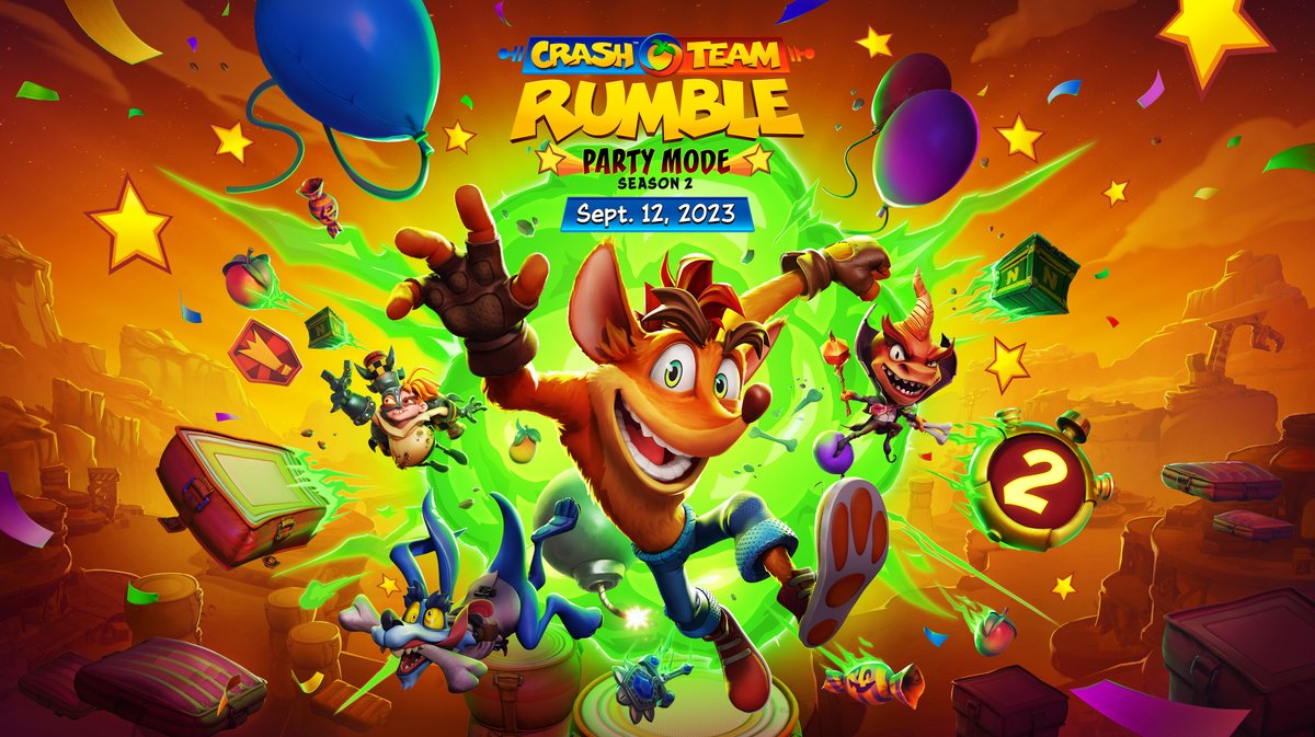Get ready to party in Season 2! #CrashTeamRumble is back with all new modes, maps and mayhem. Available September 12!