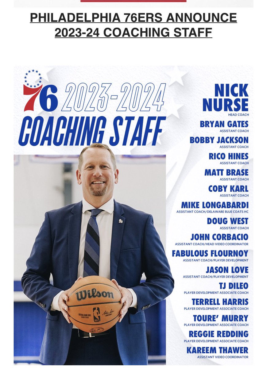 #Sixers announce coaching staff