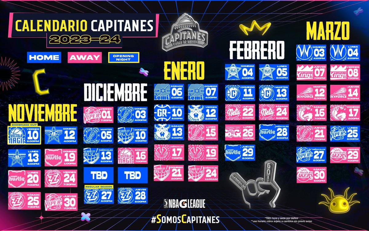 Aparta las fechas para apoyar al único equipo de la NBA G League de Latinoamérica CAPITANES CDMX. 
#elvlogdelbasquet #SomosCapitanes