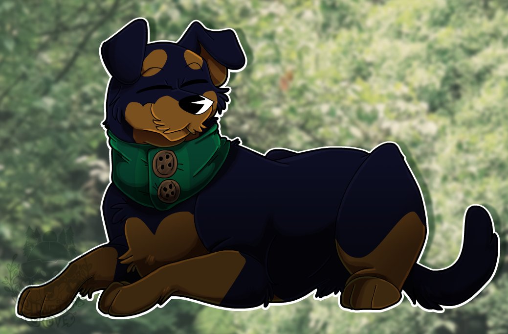RottweilerGrove's tweet photo. Meet Cedar! 🌲 (He/Him or She/Her) Willow's spouse, father of their children and merchant in the grove! Sells goods and wares at his stand. Big fan of dad jokes. https://t.co/0heqRWaiyF