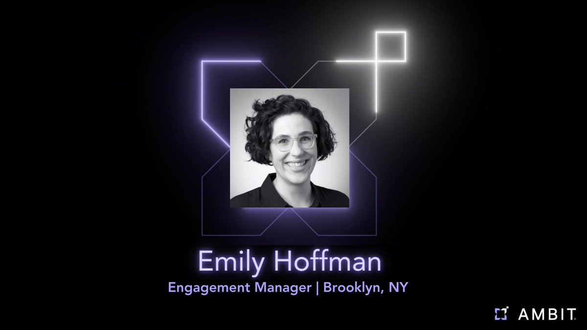 AmbitRD's tweet photo. [ Employee Spotlight ] Meet Emily Hoffman, an Engagement Manager from Brooklyn, NY! Emily's engineering background contributes to her love for problem-solving, which is vital in helping our clients achieve success. Read the Q&amp;A to learn why she's a valuable member of our team. https://t.co/eQdPwdpr6p