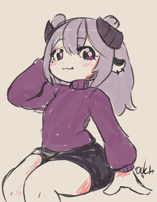 #chikafujillust #rkgk drew quick sheepie before I go to eye doctor 