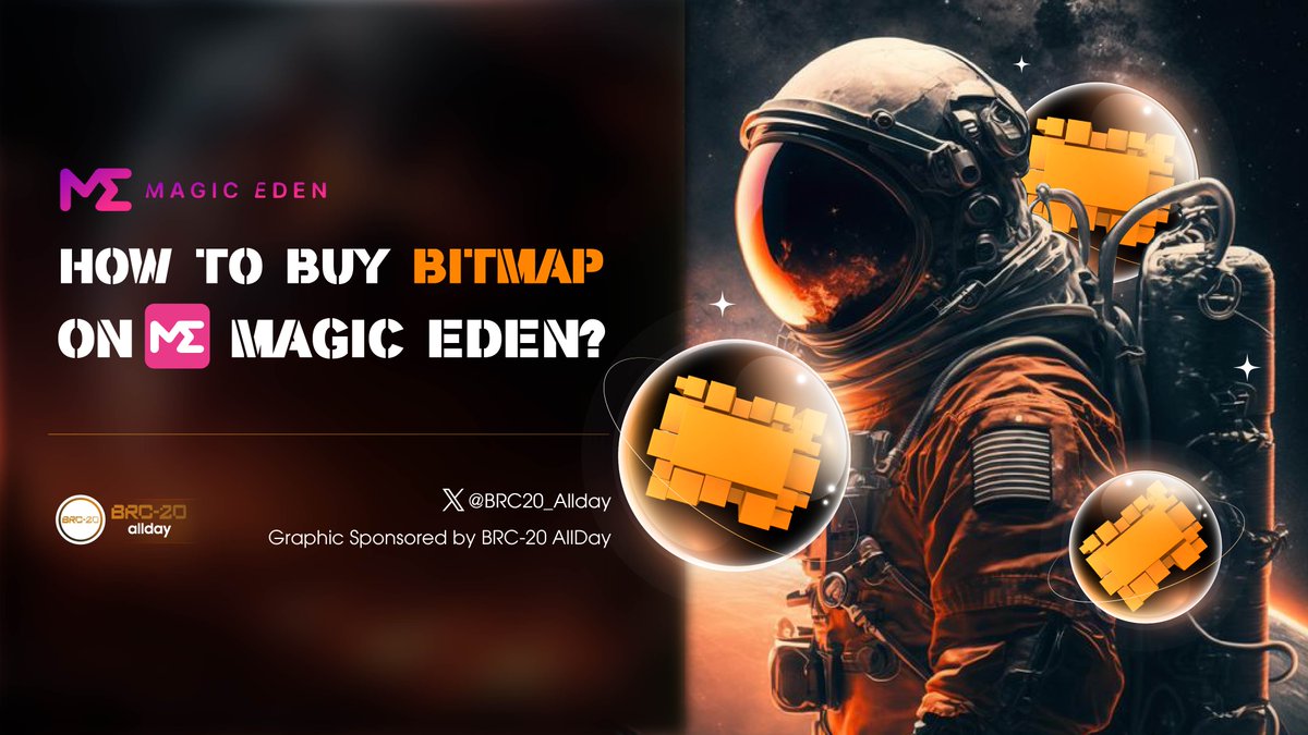 BRC20_AllDay's tweet photo. HOW TO BUY #BITMAP ON @MEonBTC?

In this thread, we will offer a comprehensive introduction to the Bitmap protocol, along with step-by-step instructions on acquiring your very own bitmap through #MagicEden.

Let's dive in 👇

#BRC20_Allday #ordinals #BTC #Bitcoin

[1/16] https://t.co/rDQk2l5BBO