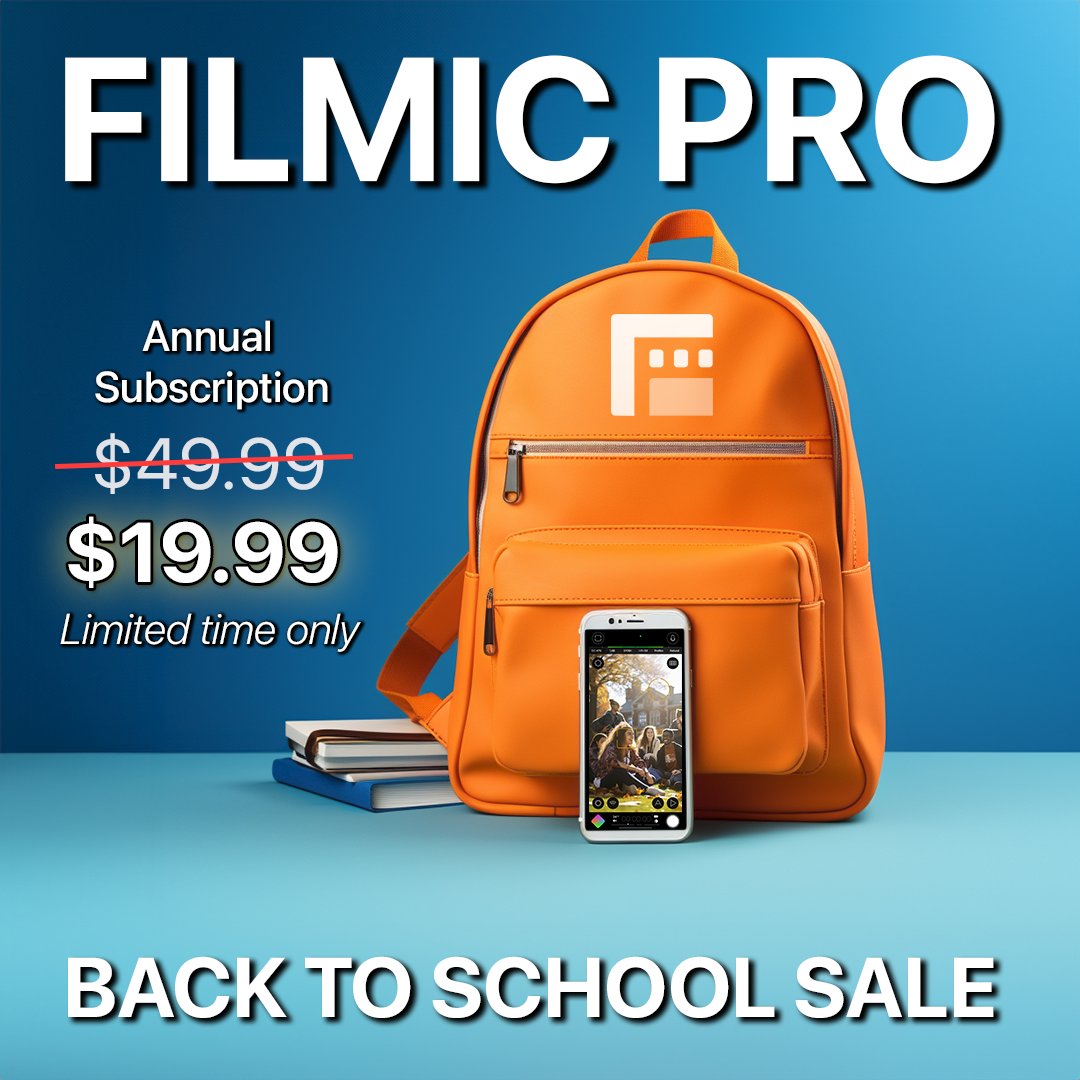 FilmicProES's tweet photo. ¡No es necesario ser estudiante para aprovechar nuestra oferta de regreso a clases! ¡Obtén una suscripción anual a #FilmicPro (iOS o Android) por solo $19,99! https://t.co/dJqpUStSr0
