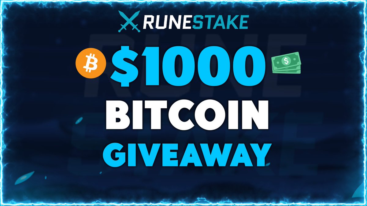 runestake's tweet photo. $1,000 #giveaway paid in #bitcoin 🤑 

We will select 10 winners and award them with $100 each! 💵 

Rules: 👇 
1️⃣ Tag 2 friends 
2️⃣ Must follow, like, and retweet  

Winners will be chosen on September 18th

#btc #crypto #competition #runescape https://t.co/6QObjycs6i