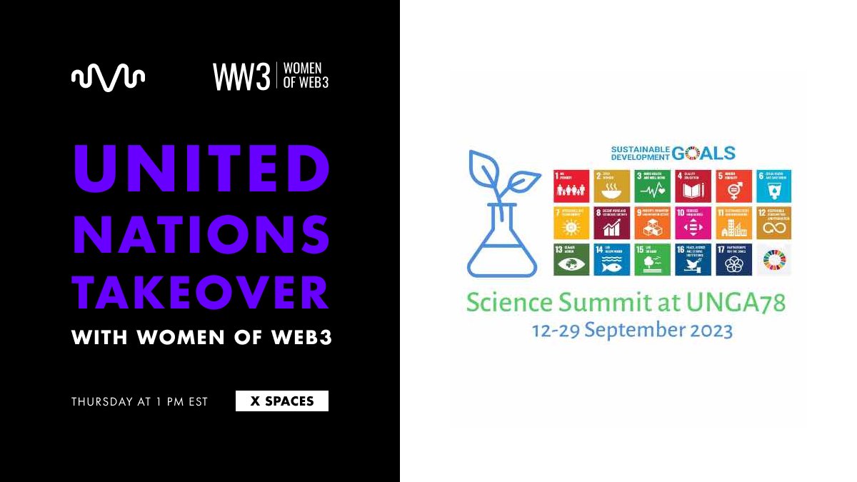 We cordially invite you to join us this Thursday for an exclusive event featuring the influential women of Web3 who are making waves at the 78th UN Science Summit. 

#GlobalScience #ScienceDigital #ScienceSummitUNGA 

Tune In: 🎙️
twitter.com/i/spaces/1BRJj…