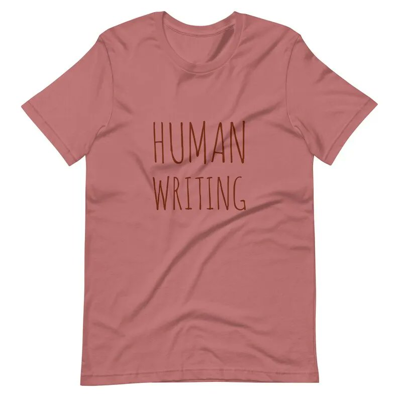 RadioBarz's tweet photo. In support of HI writers and creators. Human Writing Unisex T-shirt - available on @Etsy https://t.co/mNnuzkzL57 https://t.co/iBMkdsC0e4