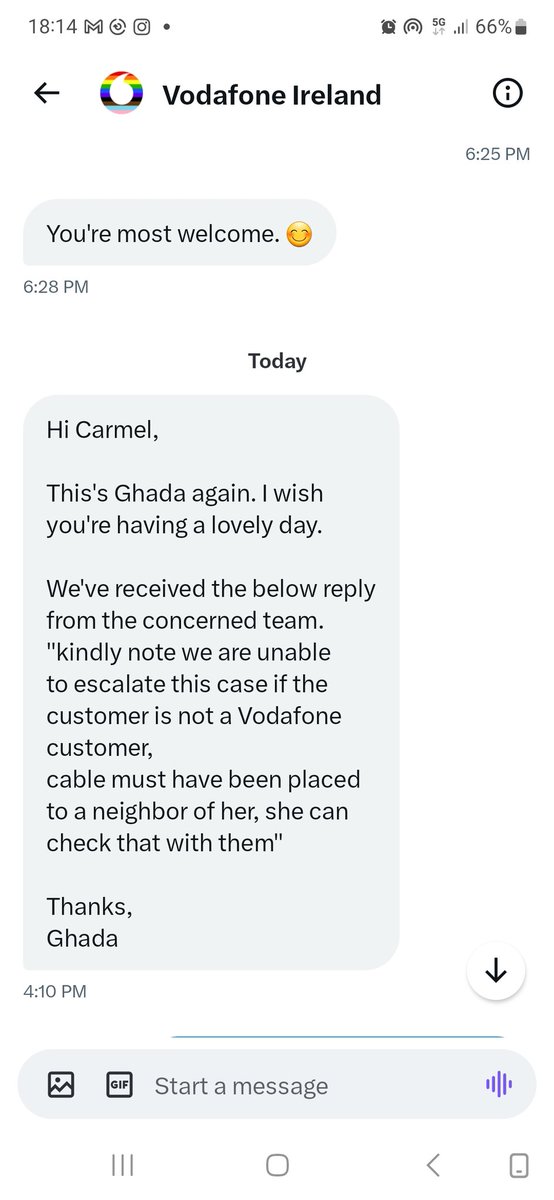 This arrived into my DM's today <a href="/VodafoneIreland/">Vodafone Ireland</a> as part of a query opened last week. Maybe someone else from <a href="/VodafoneIreland/">Vodafone Ireland</a> could elaborate on the message??
