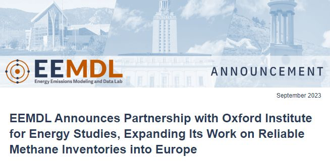 Thrilled to announce EEMDL's partnership with <a href="/OxfordEnergy/">OIES</a> to deepen our engagement on critical questions of #sustainability and #EnergySecurity.

Looking forward to working on key challenges around carbon accounting, #methane MRV, and differentiated gas. eemdl.utexas.edu/news/eemdl-ann…