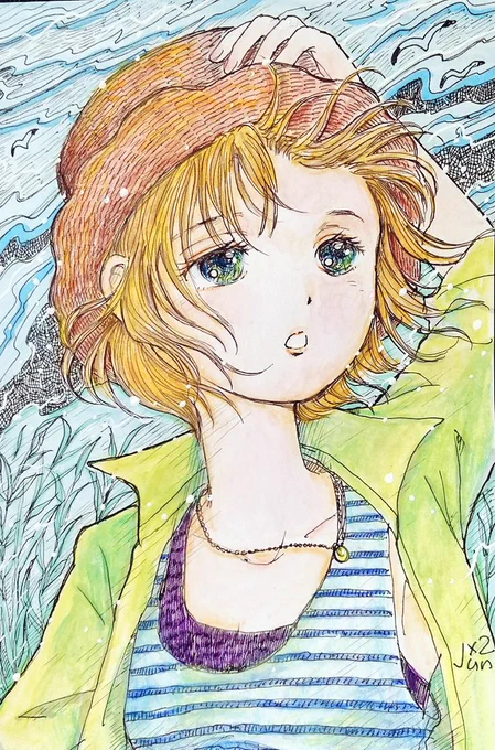…      風が変わってきたね…#アナログイラスト#イラスト依頼 おはようございます今日も良き日に 