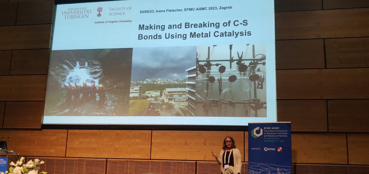 Today @FleischerLab gave a great and inspiring talk at #EFMCASMC23 on making and breaking C-S bonds. 💪👏