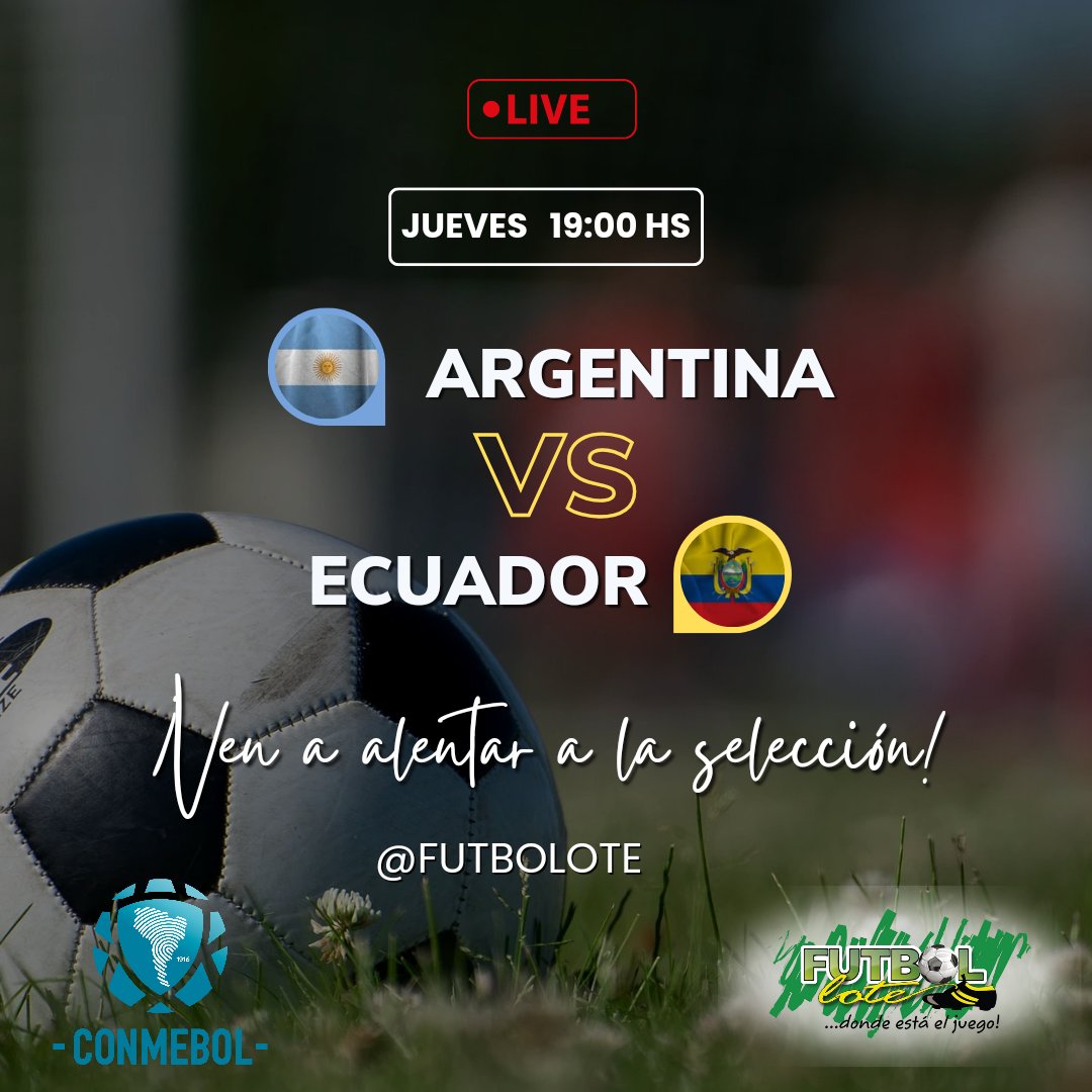 iESTAMOS EN MODO TRICOLOR! 🇪🇨🇪🇨
Ven con tus amigos/familia y alienta a la selección junto a nosotros...

Argentina vs Ecuador ⚽️ 
Jueves 19h30

#eliminatoriassudamericanas
#guayaquil 

Te esperamos...