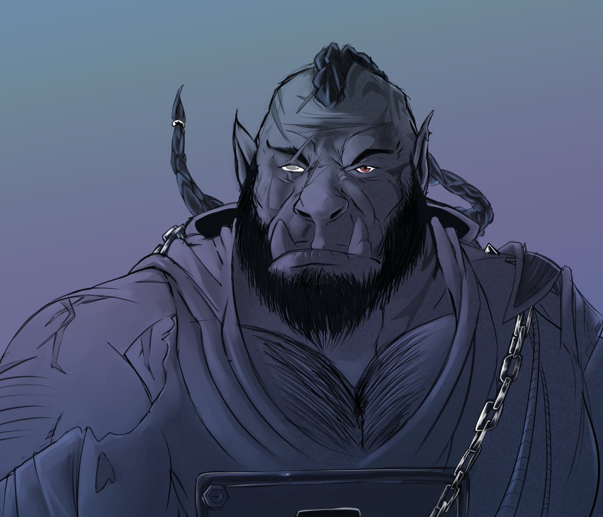 beardgator's tweet photo. Did an orc sketch commission for @ryombear ! Thanks so much for the support ! https://t.co/AzcgcFSGqj
