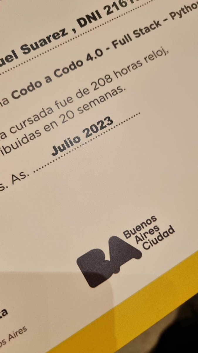 suarezfabian's tweet image. buscando diploma curso fullstack phyton 😎✌️
#CodoACodo #fullstackpython