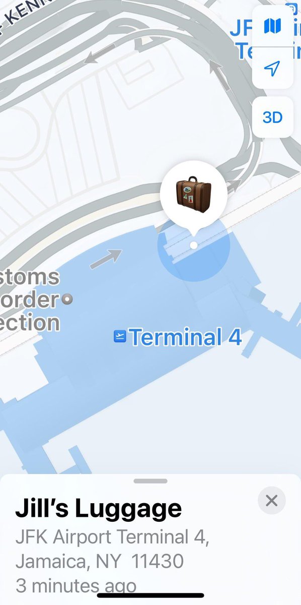 jmcoff13's tweet photo. @Delta we are DIAMOND members who arrived in DTW from JFK on 8/27, and still haven't received our luggage. We have an air tag in it and can pinpoint the EXACT location at JFK, and have a photo of the luggage, however no one can take this information and do something about it?! https://t.co/AJZ0R94izU