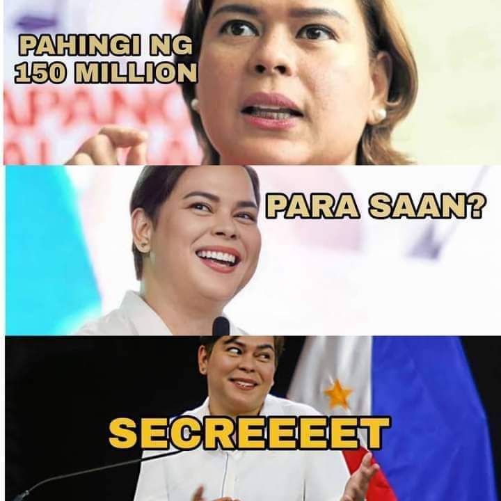 I have no CONFIDENCE in your CONFIDENTIAL FUNDS. #swohsakim #impeachinday #IndayCorrupt #WorstVP OMG pag ito naging Presidente good luck nalang. SOBRANG GANID 🤑🤑🤑