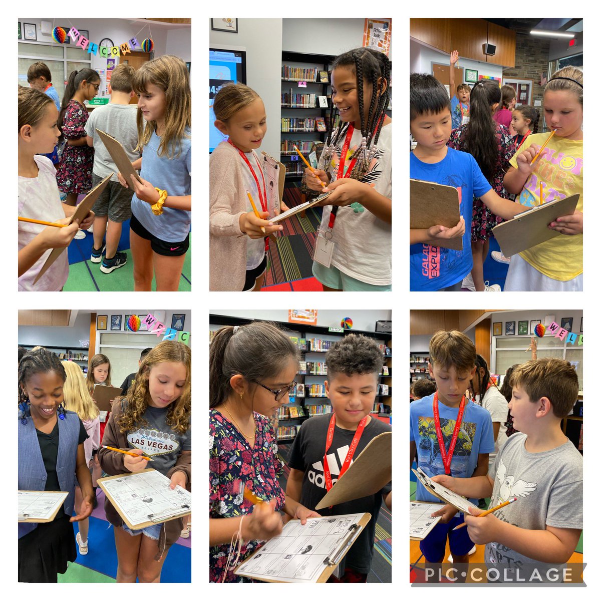 Grades 4 and 5 played Find Someone Who… Cooke Library Edition! Students loved having a chance to chat and get to know each other during their first library visit! <a href="/CookeCardinal/">Cooke Elementary</a> <a href="/RCCSDLibraries/">RCCSD Libraries</a> <a href="/RedClaySchools/">Red Clay Consolidated School District</a> #remarkableredclay