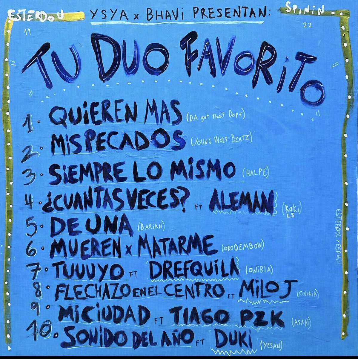 vladiskld's tweet photo. Tracklist del álbum de Ysy A x Bhavi… Mola👍🏼 https://t.co/dJgFSkFm3z