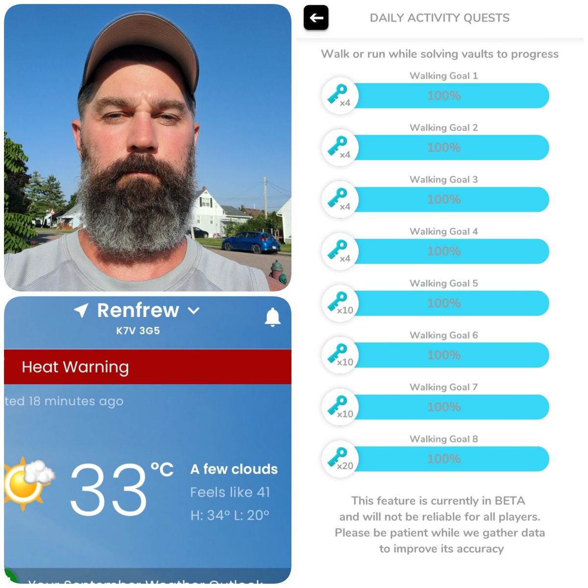 79johnston's tweet photo. Sure, why not walk in weather that feels like +41c just to finish off your walking quests.
Yes please lol
#coinhuntworld #cubieverse #heatwave #walk #walkforthefunofit
#bluekeys https://t.co/R8CqgAKL9B