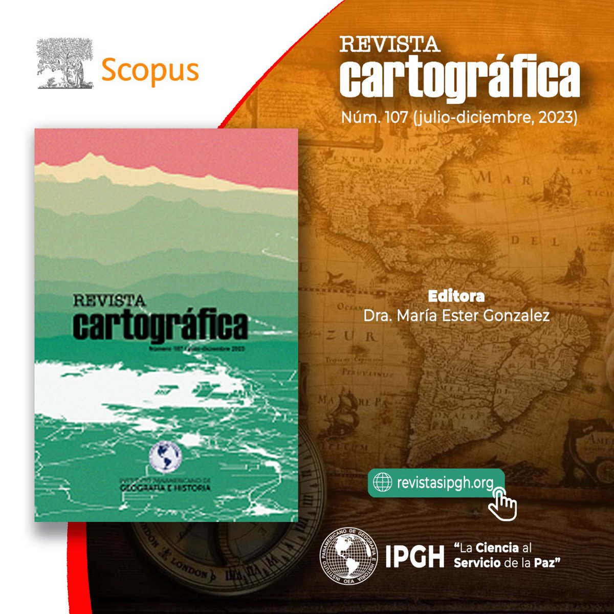 IPGH_PAIGH's tweet photo. 📢 ¡Excelentes noticias para todos los seguidores de las #RevistasIPGH:

“En un mundo donde la información fluye constantemente y las disciplinas científicas se entrelazan cada vez más, la visibilidad y el alcance de las publicaciones científicas se convierten en pilares esenciales para fomentar el avance del conocimiento. En este contexto, con gran entusiasmo y satisfacción, presento esta Nota editorial, destacando un hito trascendental en la historia de Revista Cartográfica: la inclusión en la prestigiosa base de datos SCOPUS”. 🌐

📖Editora Dra. María Ester Gonzalez, Revista Cartográfica, núm. 107, julio-diciembre, 2023.

Por tal motivo y con entusiasmo los invitamos a que estén al pendiente de la publicación de sus artículos. 
💪👀

👉Revista Cartográfica: https://t.co/t9N7Jt3X7A