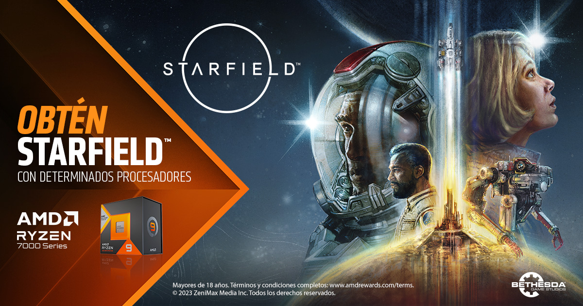 Embárcate en un viaje increíble con Starfield, disponible con la compra de determinados Procesadores AMD Ryzen™ Serie 7000. 🚀🌠 amd-productos.com/starfield/#Ryz… #AMD #Starfield