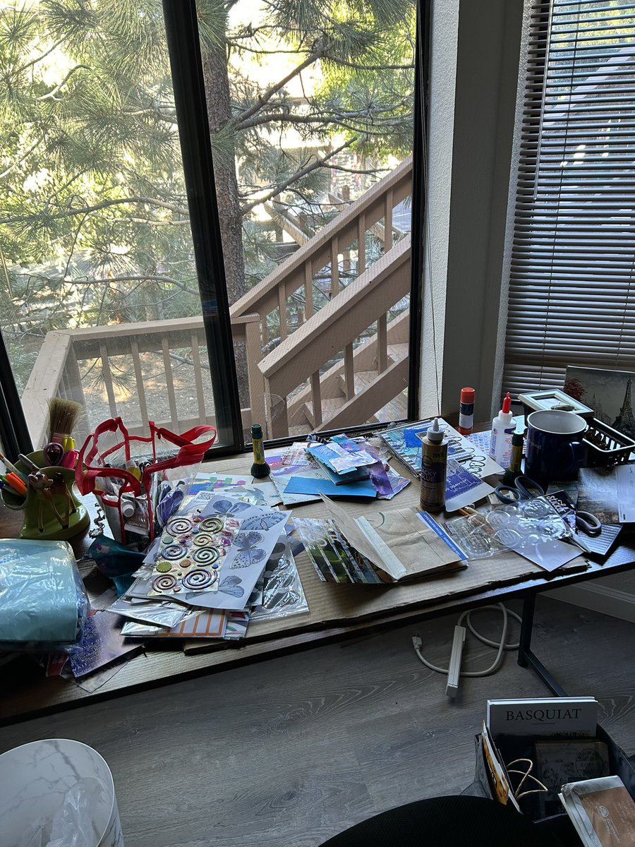 Lots has been happening! But finally moved into our mountain retreat and my art studio is workable! Time to get these # up and running! #junkjournal #junkjournaling #mixedmedia @ABEducational @ArtsyTeacherOne @Laura15Edwards @kcollazo #retiredlife