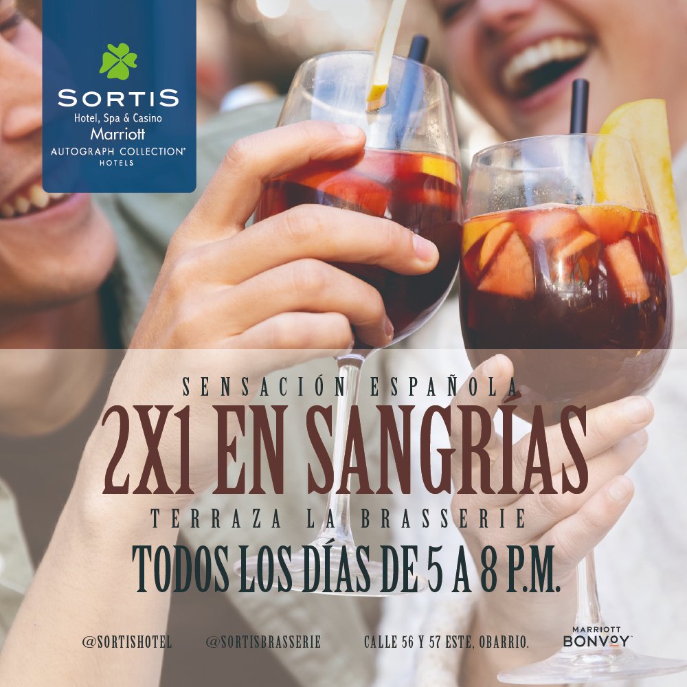 Especiales de Septiembre en nuestro Restaurante La Brasserie. 

• Sunday Brunch &amp; Pool, delicioso menú variado de comida Mexicana y acceso a la piscina en restaurante Manabí por @sortisbrasserie y @sortisacualounge

• 2X1 en sangrías todos los días en @sortisbrasserie