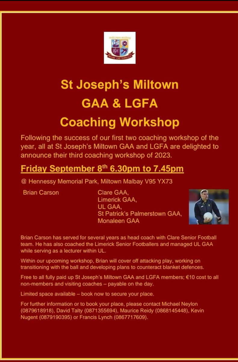 Smiley_014_'s tweet photo. One to look forward to 👌 @DrBPCarson @MiltownGAA 

Information below on how to book your place ⬇️⬇️ https://t.co/PtabyKMkvq