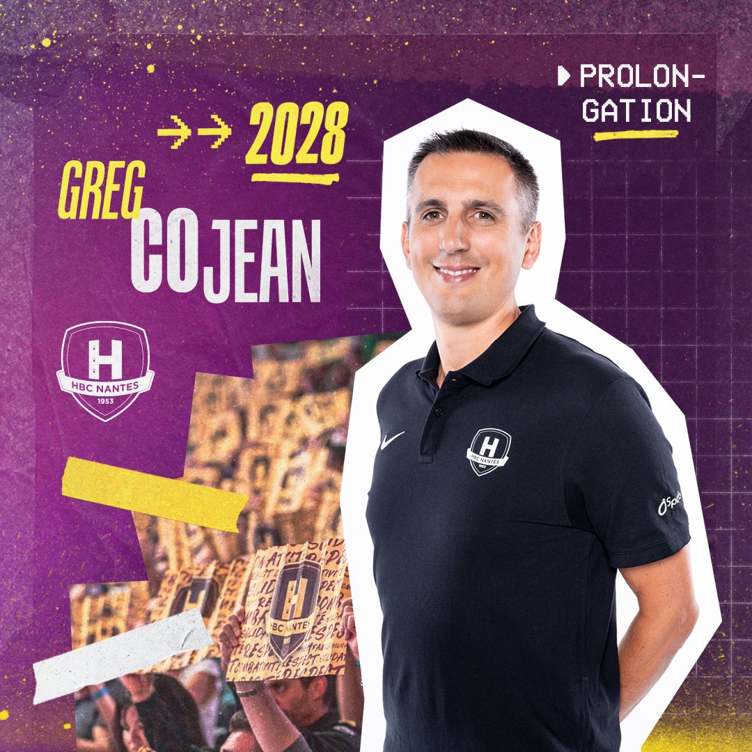 🆕 🖋️
Le HBC Nantes est très heureux d’annoncer la 𝐩𝐫𝐨𝐥𝐨𝐧𝐠𝐚𝐭𝐢𝐨𝐧 de son entraîneur principal 𝐆𝐫𝐞́𝐠𝐨𝐫𝐲 𝐂𝐨𝐣𝐞𝐚𝐧 pour 4 saisons supplémentaires, soit 𝐣𝐮𝐬𝐪𝐮'𝐞𝐧 𝟐𝟎𝟐𝟖.

➕ Infos et déclas : bit.ly/Cojean2028

#WeHfamily | #Cojean2028