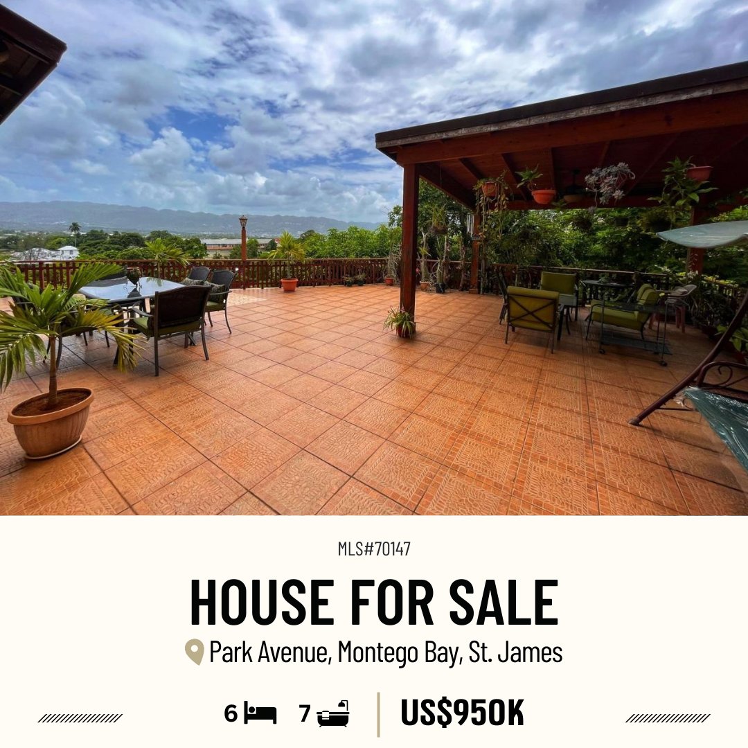 C21HeaveHo's tweet photo. 🚨House for Sale!
 
 𝐋𝐨𝐜𝐚𝐭𝐢𝐨𝐧: Park Avenue, Montego Bay, St. James
 𝐏𝐫𝐢𝐜𝐞: US$950K

𝐅𝐞𝐚𝐭𝐮𝐫𝐞𝐬:
 • 7-Bed
 • 6-Bath
 • Lot Size: 21,780 sq. ft.
 
 Please contact:
 Felicia Headley
 ☎️ 876 508-3914
 Dm: @felicia.headley

#house #houseforsale https://t.co/Y1tZUOA1sn