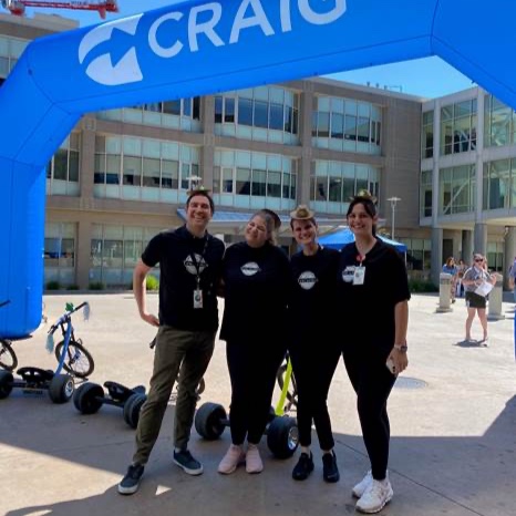 CUPharmacy's tweet photo. Last week, 2 of our P4 APPE III students at #CraigHospital teamed w/students from Regis to represent the Craig pharmacy department in a Trike Race to raise awareness for Craig's annual Pedal4Possible fundraiser. The team, the "TriCyclics," had a blast! #studentlife #p4s #pharmacy https://t.co/4MKyy2DHrB