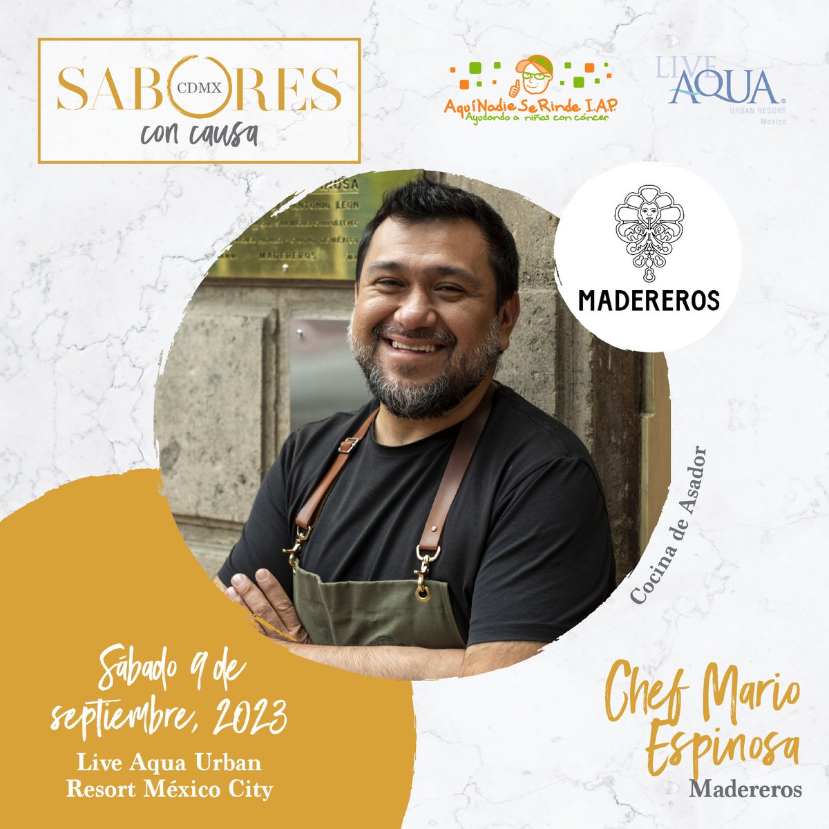 En la edición 11 de <a href="/saboresconcausa/">Sabores con Causa</a> el chef #MarioEspinosa de #Madereros participará con un platillo que conquistará a los asistentes, mientras salva la vida de niños con cáncer.
Asiste a este delicioso evento y se parte del #MovimientoDeEsperanza.
👉bit.ly/3E5SLA2