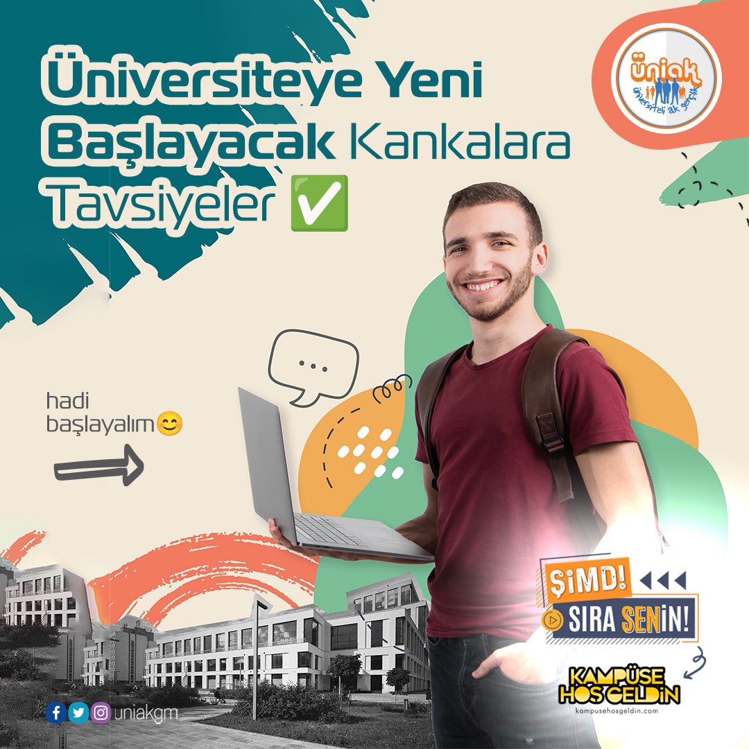 UniakGM's tweet photo. Haydi hep beraber düşünelim. Üniversite birinci sınıfa geri dönsen neleri farklı yapardın? Ders çalışma düzenin nasıl olurdu? Sosyal aktivitelere katılır mıydın? Tecrübelerini dinlemek için heyecanlanıyoruz.
😎🚀🏫

Üniversiteye Yeni Başlayacaklara 
Bir Tavsiye Bırak ✅👇🏻

@eyupkadirinan 
@mucahidsuleyman