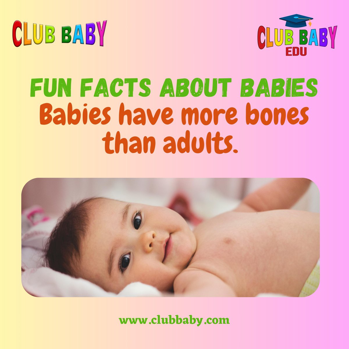 clubbabyworld's tweet photo. ๐ถ Did you know? Fun Facts About Babies! ๐ถ
They may be small, but babies pack some serious surprises! ๐ฒ Did you ever wonder why they're so flexible? ๐งโโ๏ธ Well, here's the scoop: Babies actually have more bones than adults! ๐ Yep, it's true!
#BabyFacts #GrowingUpBaby https://t.co/sFeovm6uVq